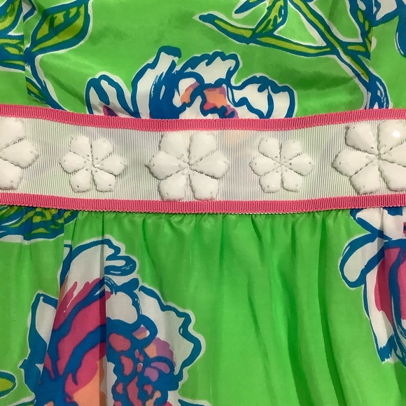 Lilly Pulizer Floral Print Langley Dress Mini Strapless Silk Cotton Blend - Picture 3 of 14